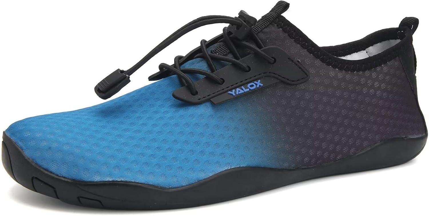 imageWaterShoesMensWomens QuickDry BarefootSwim Diving ShoesAquaSocks for Yoga Climbing Beach Surf FitnessTy03Black Blue