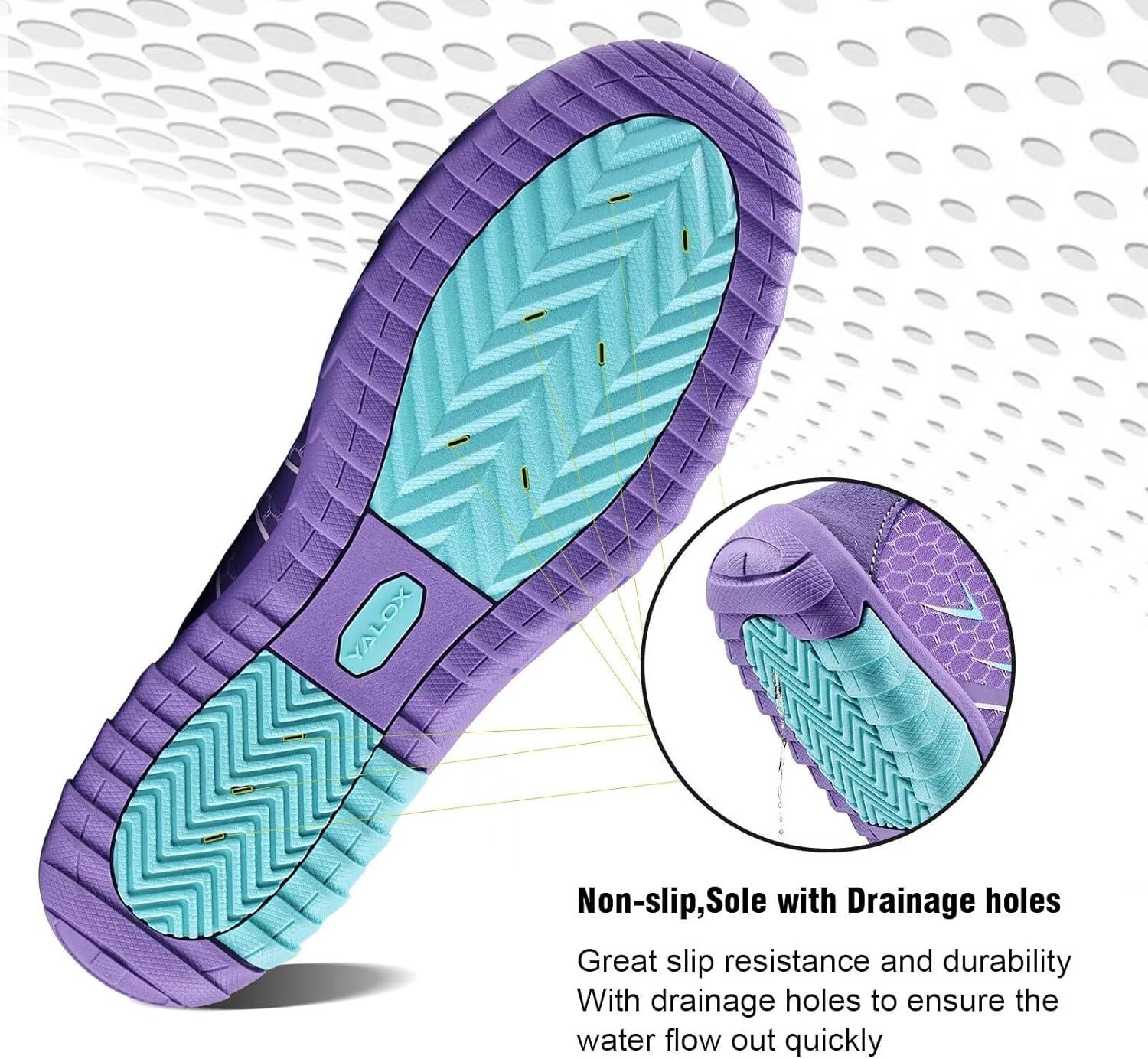 imageYALOX Water Shoes Mens Womens Swim Shoes Outdoor Beach Barefoot QuickDry Aqua Pool Socks Swimming Yoga Surfing Exercise148Purple