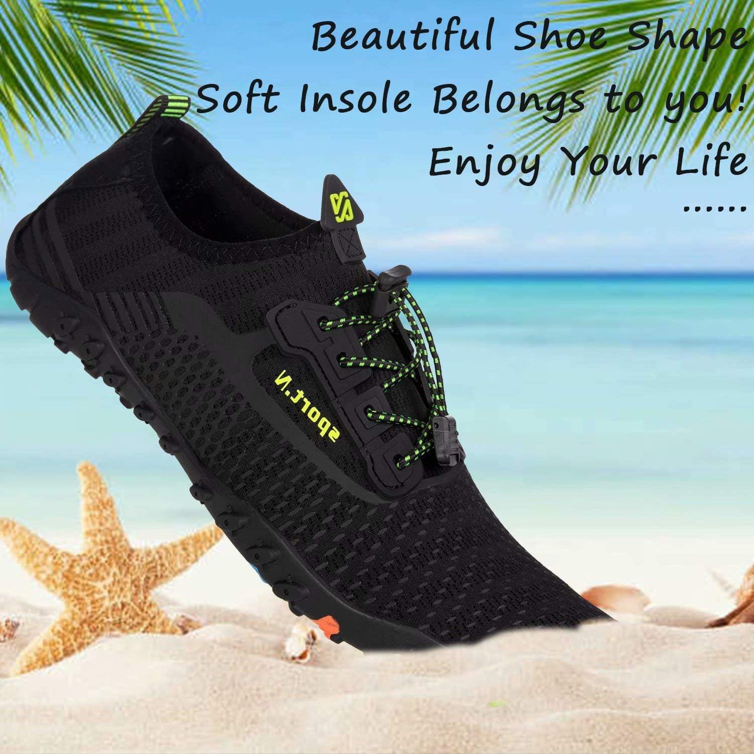 imageYALOX Water Shoes Mens Womens Swim Shoes Outdoor Beach Barefoot QuickDry Aqua Pool Socks Swimming Yoga Surfing Exercise244Black