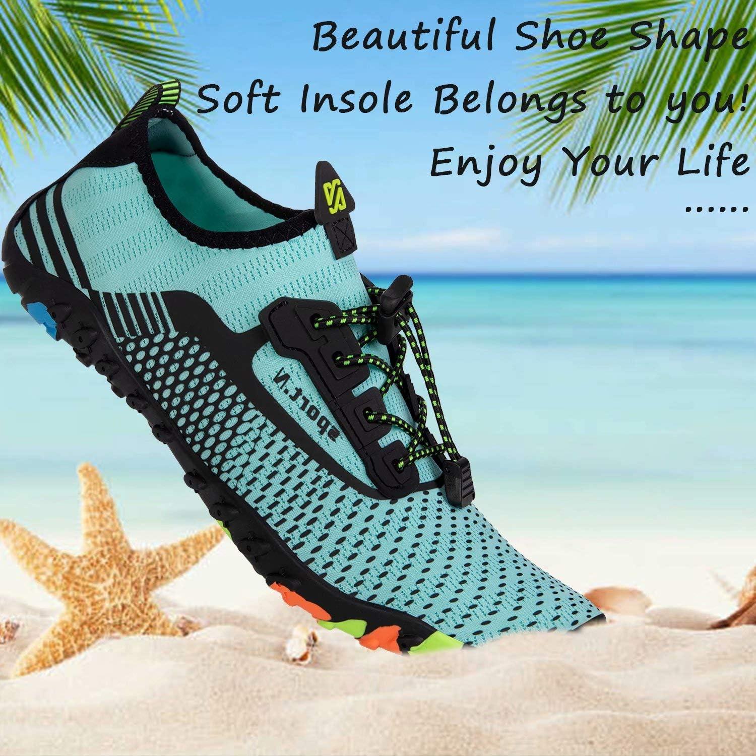 imageYALOX Water Shoes Mens Womens Swim Shoes Outdoor Beach Barefoot QuickDry Aqua Pool Socks Swimming Yoga Surfing Exercise244Green