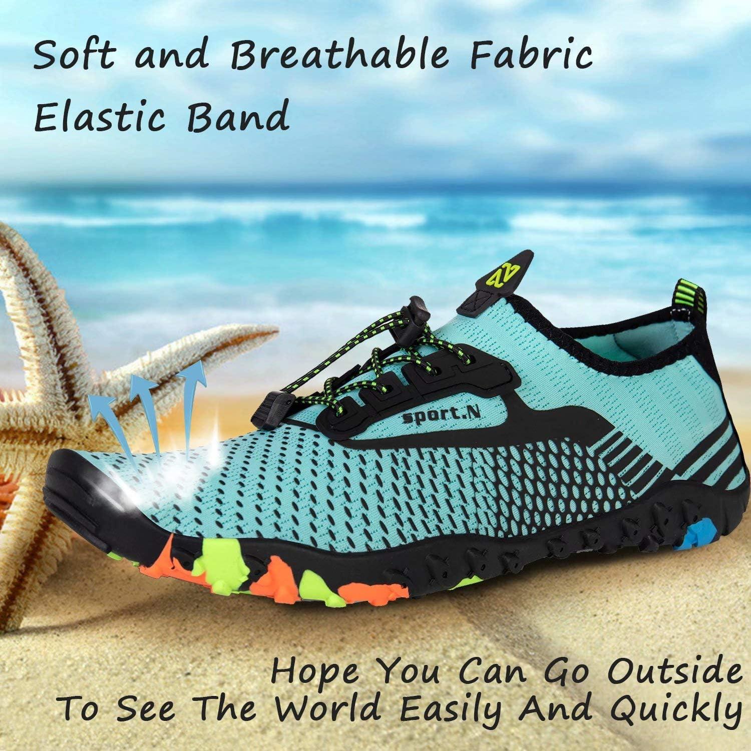 imageYALOX Water Shoes Mens Womens Swim Shoes Outdoor Beach Barefoot QuickDry Aqua Pool Socks Swimming Yoga Surfing Exercise244Green