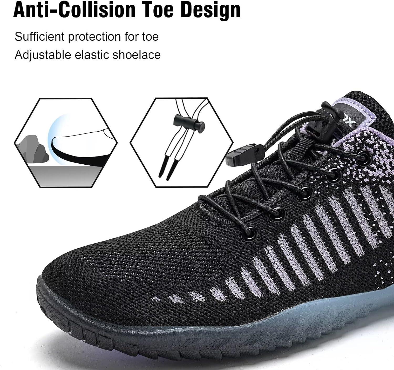 imageYALOX Water Shoes Mens Womens Swim Shoes Outdoor Beach Barefoot QuickDry Aqua Pool Socks Swimming Yoga Surfing Exercise680Black Purple