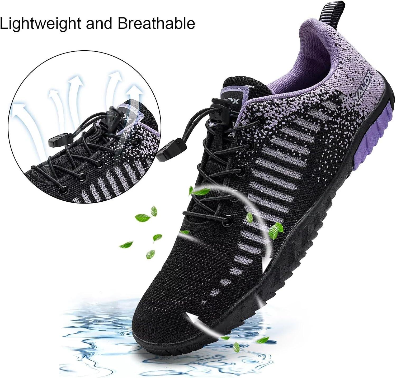 imageYALOX Water Shoes Mens Womens Swim Shoes Outdoor Beach Barefoot QuickDry Aqua Pool Socks Swimming Yoga Surfing Exercise680Black Purple