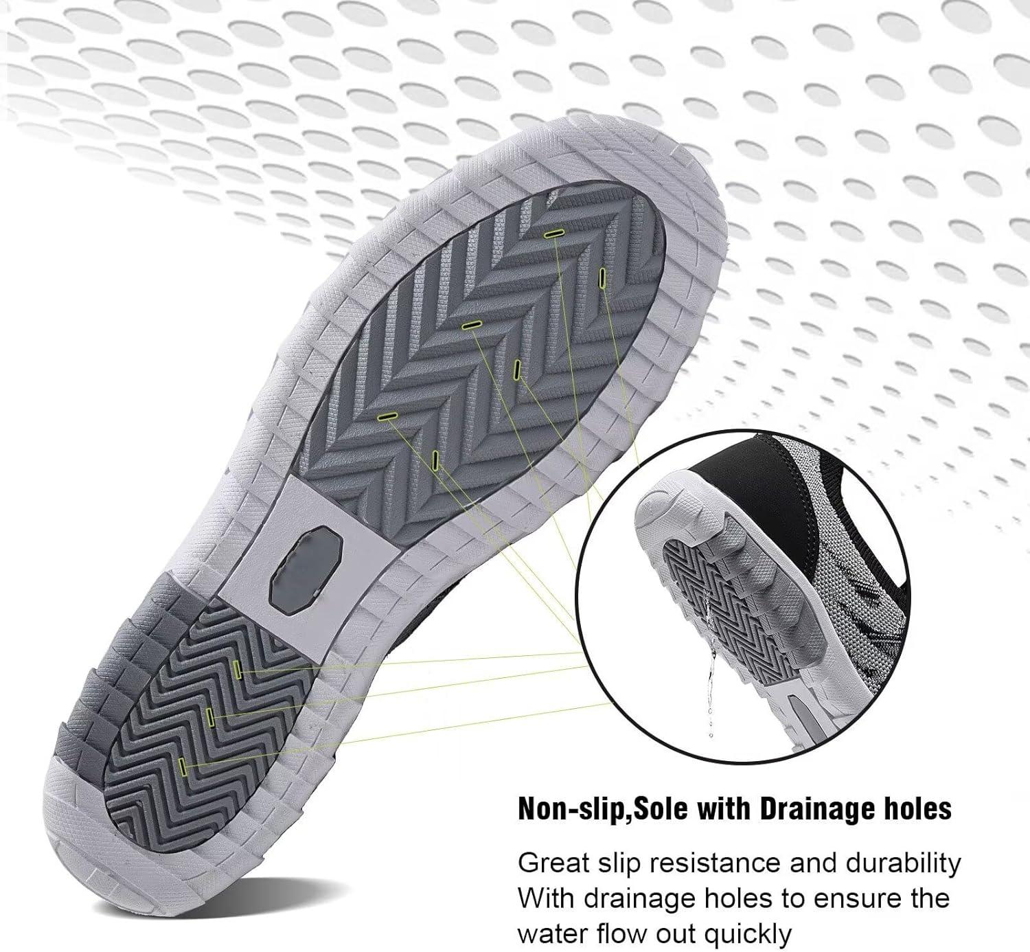 imageYALOX Water Shoes Mens Womens Swim Shoes Outdoor Beach Barefoot QuickDry Aqua Pool Socks Swimming Yoga Surfing Exercise785Gray