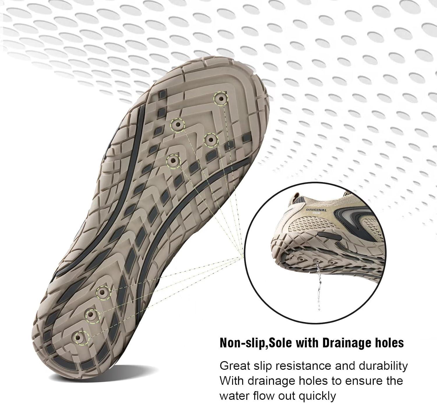 imageYALOX Water Shoes Mens Womens Swim Shoes Outdoor Beach Barefoot QuickDry Aqua Pool Socks Swimming Yoga Surfing ExerciseA021beige