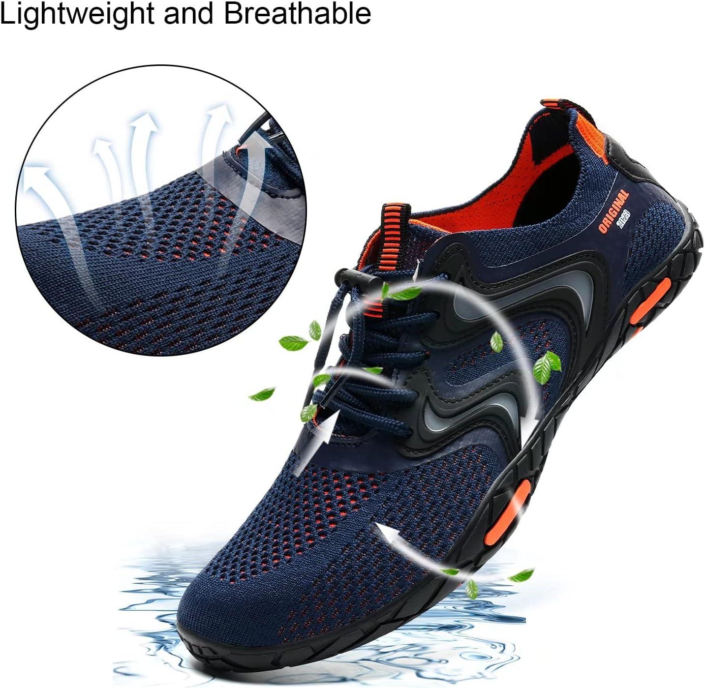 imageYALOX Water Shoes Mens Womens Swim Shoes Outdoor Beach Barefoot QuickDry Aqua Pool Socks Swimming Yoga Surfing ExerciseA021dark BlueOrange