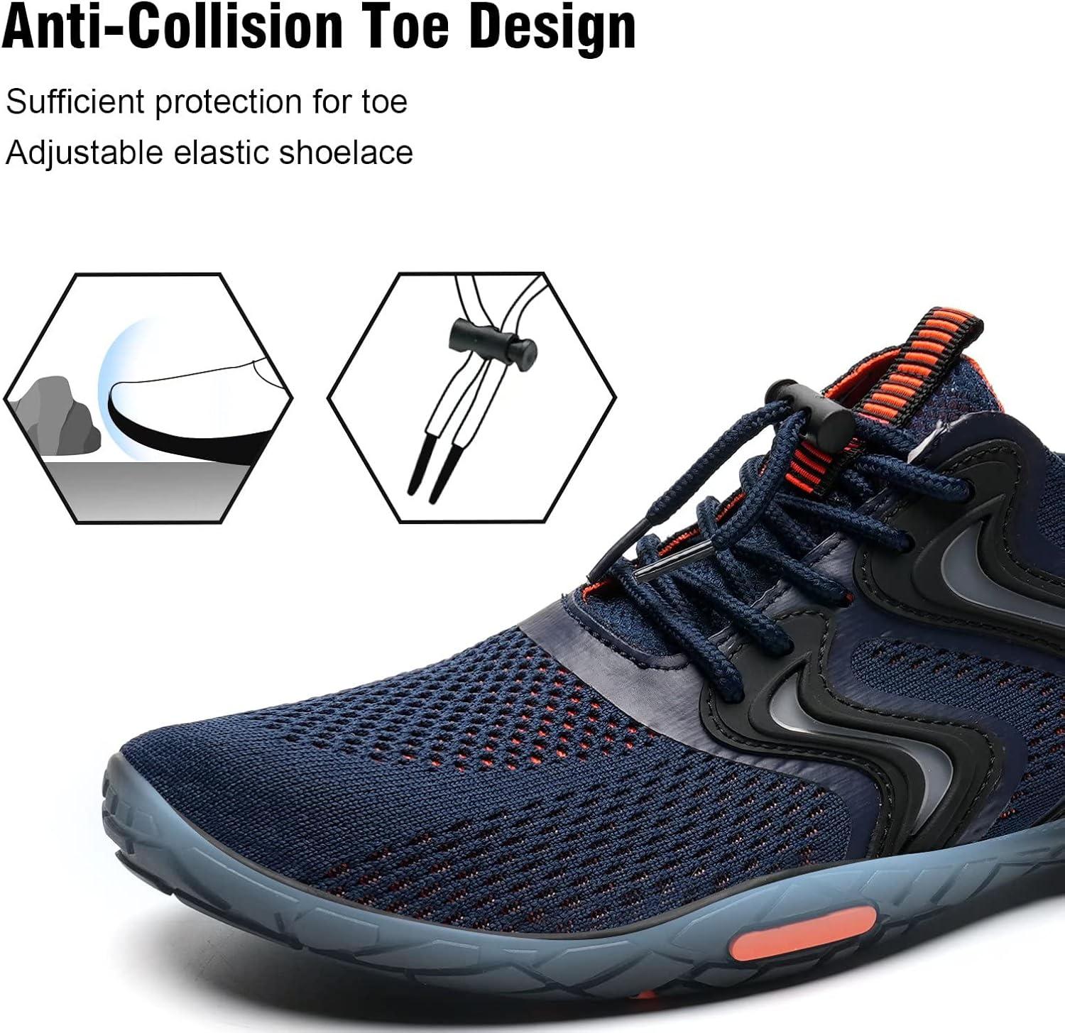 imageYALOX Water Shoes Mens Womens Swim Shoes Outdoor Beach Barefoot QuickDry Aqua Pool Socks Swimming Yoga Surfing ExerciseA021dark BlueOrange