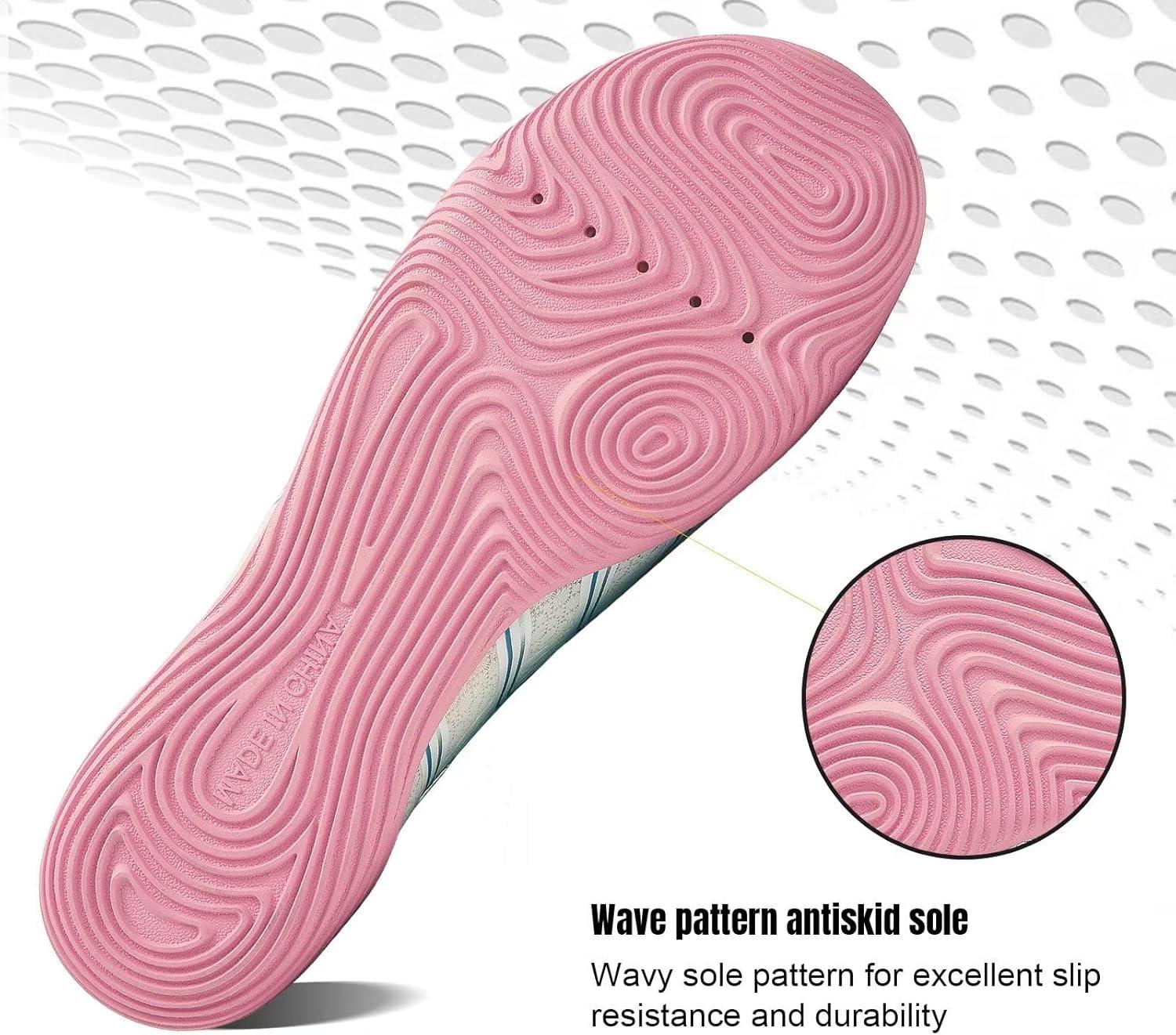 imageYALOX Water Shoes Mens Womens Swim Shoes Outdoor Beach Barefoot QuickDry Aqua Pool Socks Swimming Yoga Surfing ExerciseA03pink White
