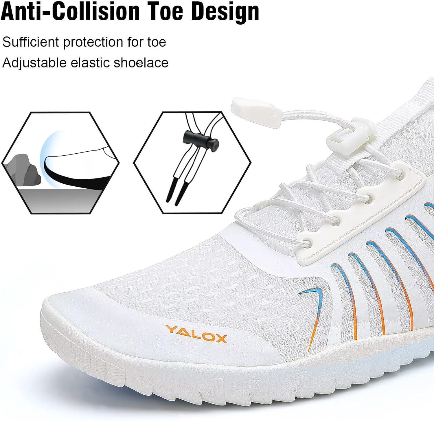 imageYALOX Water Shoes Mens Womens Swim Shoes Outdoor Beach Barefoot QuickDry Aqua Pool Socks Swimming Yoga Surfing ExerciseA03white