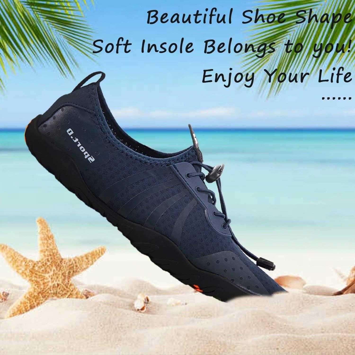 imageYALOX Water Shoes Mens Womens Swim Shoes Outdoor Beach Barefoot QuickDry Aqua Pool Socks Swimming Yoga Surfing ExerciseA8080sBlue