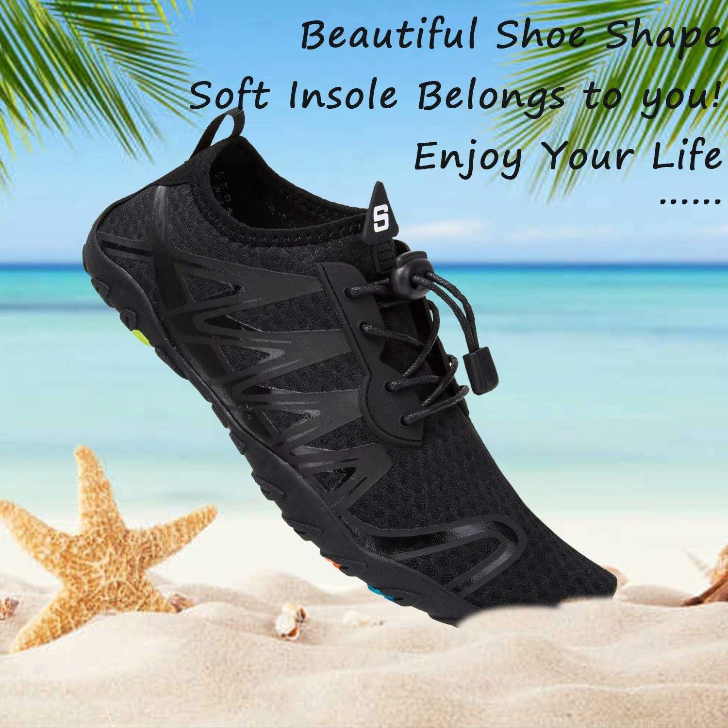 imageYALOX Water Shoes Mens Womens Swim Shoes Outdoor Beach Barefoot QuickDry Aqua Pool Socks Swimming Yoga Surfing ExerciseA901Black