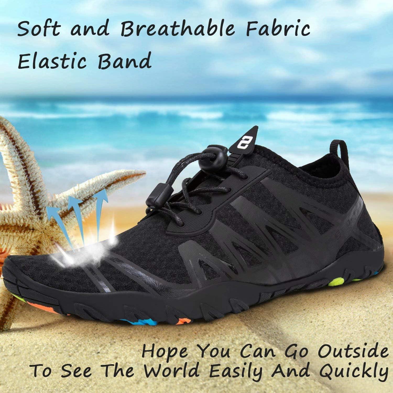 imageYALOX Water Shoes Mens Womens Swim Shoes Outdoor Beach Barefoot QuickDry Aqua Pool Socks Swimming Yoga Surfing ExerciseA901Black