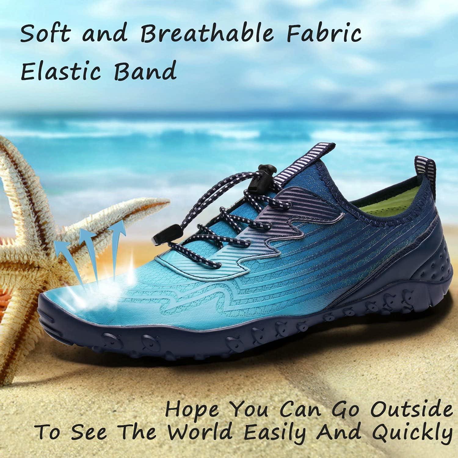 imageYALOX Water Shoes Mens Womens Swim Shoes Outdoor Beach Barefoot QuickDry Aqua Pool Socks Swimming Yoga Surfing ExerciseAv14light Blue