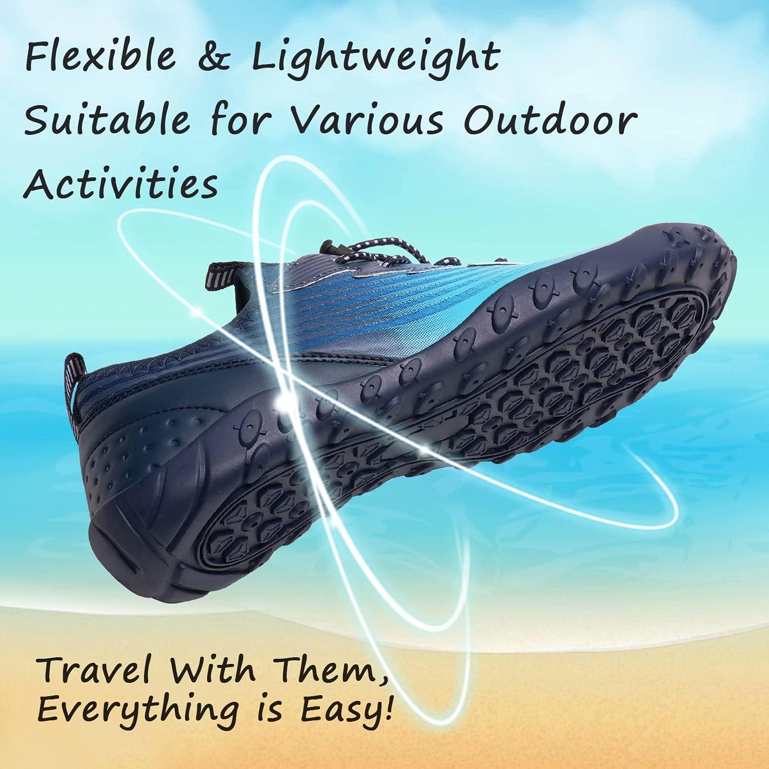imageYALOX Water Shoes Mens Womens Swim Shoes Outdoor Beach Barefoot QuickDry Aqua Pool Socks Swimming Yoga Surfing ExerciseAv14light Blue