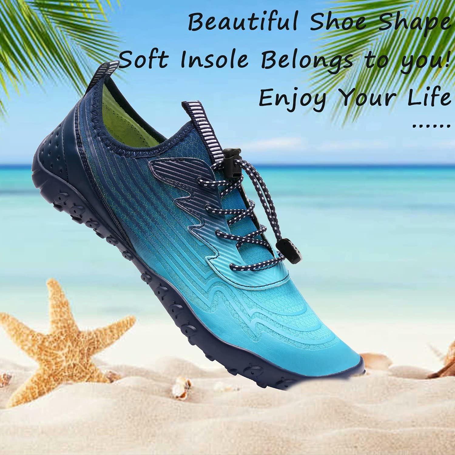 imageYALOX Water Shoes Mens Womens Swim Shoes Outdoor Beach Barefoot QuickDry Aqua Pool Socks Swimming Yoga Surfing ExerciseAv14light Blue