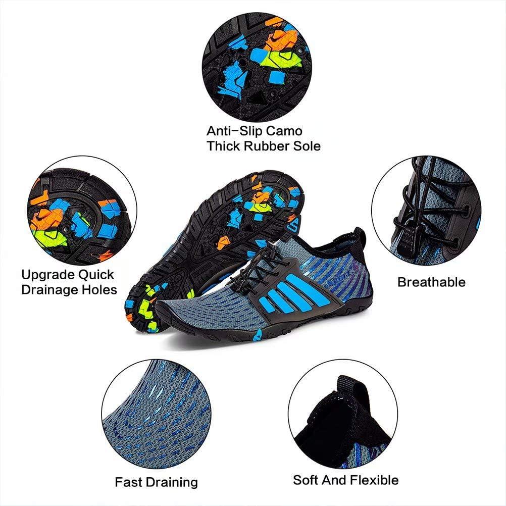 imageYALOX Water Shoes Mens Womens Swim Shoes Outdoor Beach Barefoot QuickDry Aqua Pool Socks Swimming Yoga Surfing ExerciseWs933navyGrey