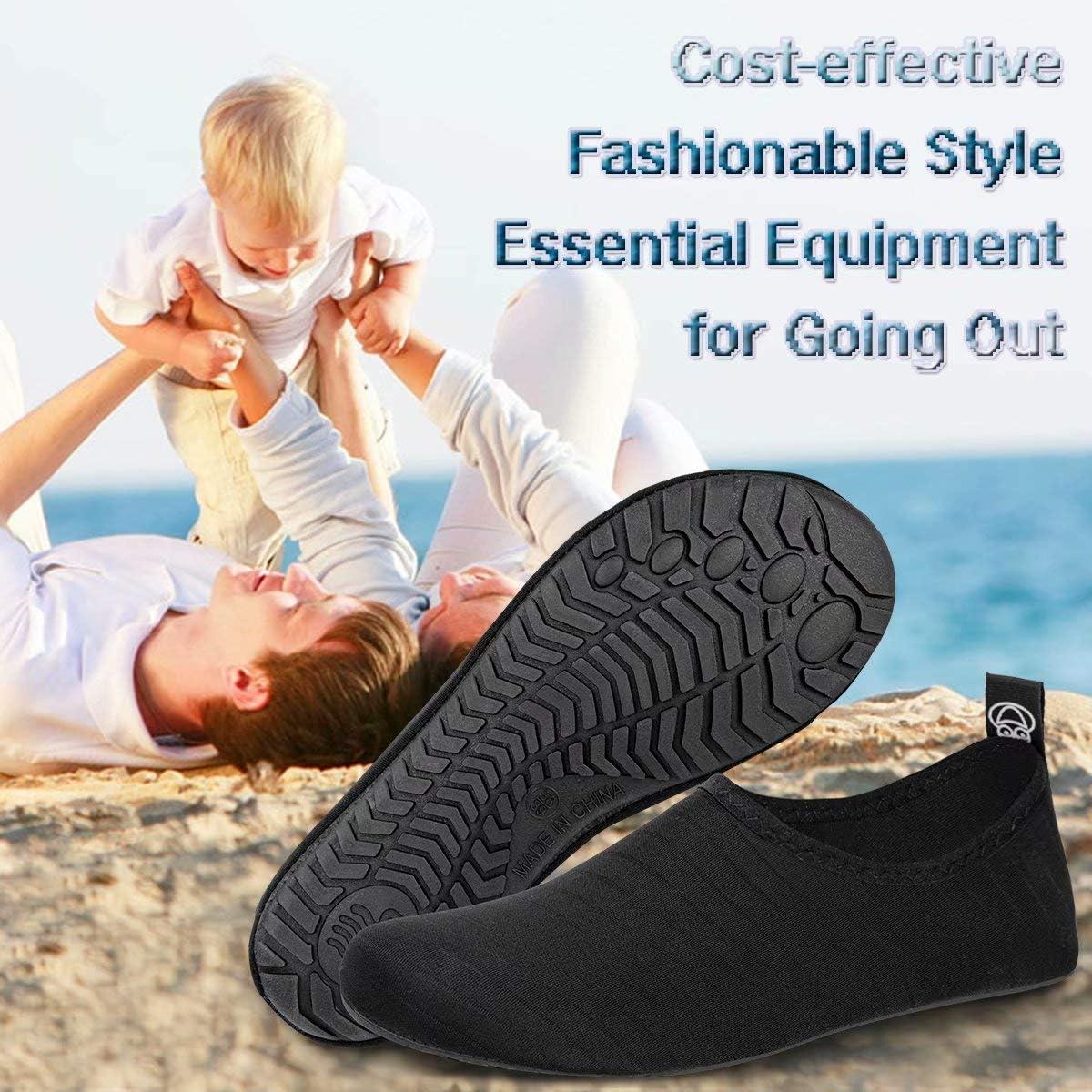 imageYALOX Water Shoes Womens Mens Outdoor Beach Swimming Aqua Socks QuickDry Barefoot Shoes Surfing Yoga Pool ExerciseAstriped Black