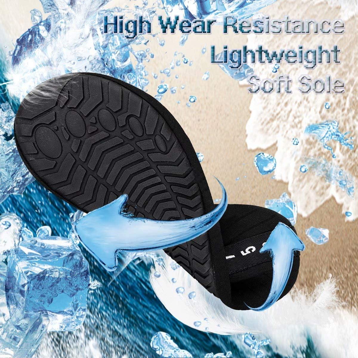 imageYALOX Water Shoes Womens Mens Outdoor Beach Swimming Aqua Socks QuickDry Barefoot Shoes Surfing Yoga Pool ExerciseAstriped Black