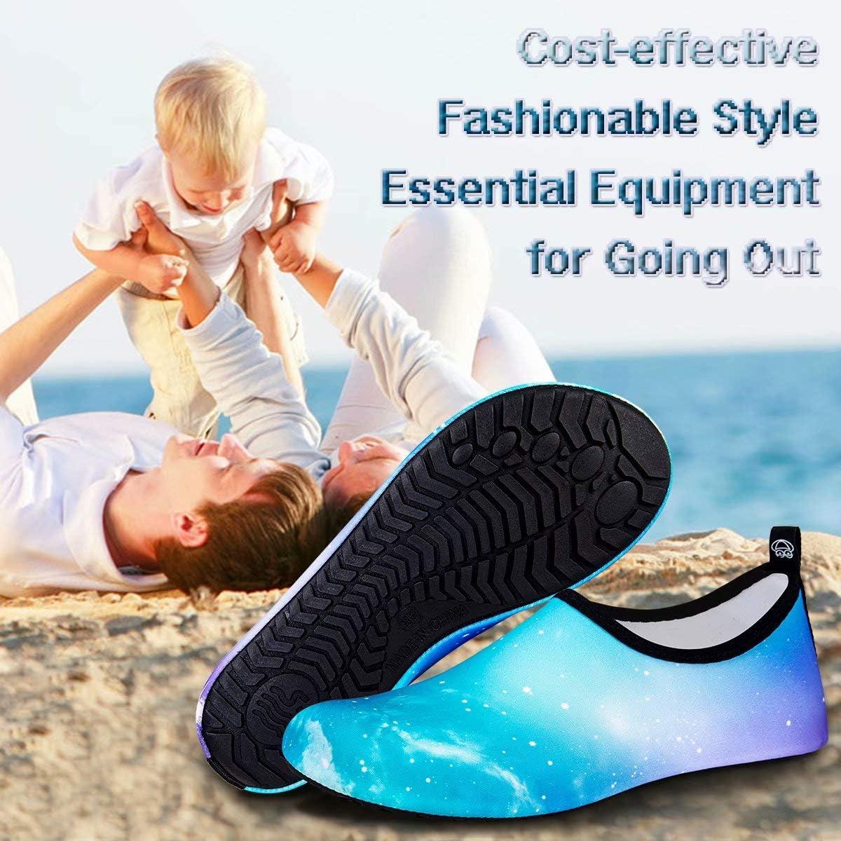 imageYALOX Water Shoes Womens Mens Outdoor Beach Swimming Aqua Socks QuickDry Barefoot Shoes Surfing Yoga Pool ExerciseBlue Star Dot
