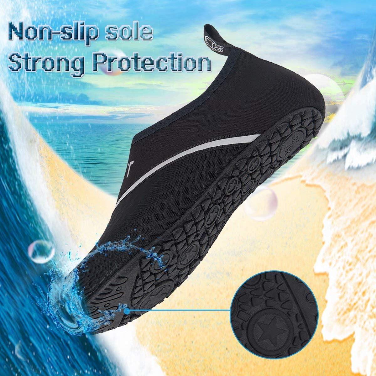 imageYALOX Water Shoes Womens Mens Outdoor Beach Swimming Aqua Socks QuickDry Barefoot Shoes Surfing Yoga Pool ExerciseDXbblack