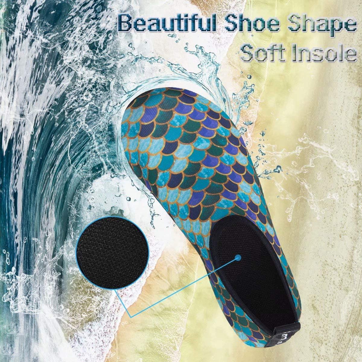 imageYALOX Water Shoes Womens Mens Outdoor Beach Swimming Aqua Socks QuickDry Barefoot Shoes Surfing Yoga Pool ExerciseFish Scale Black Green