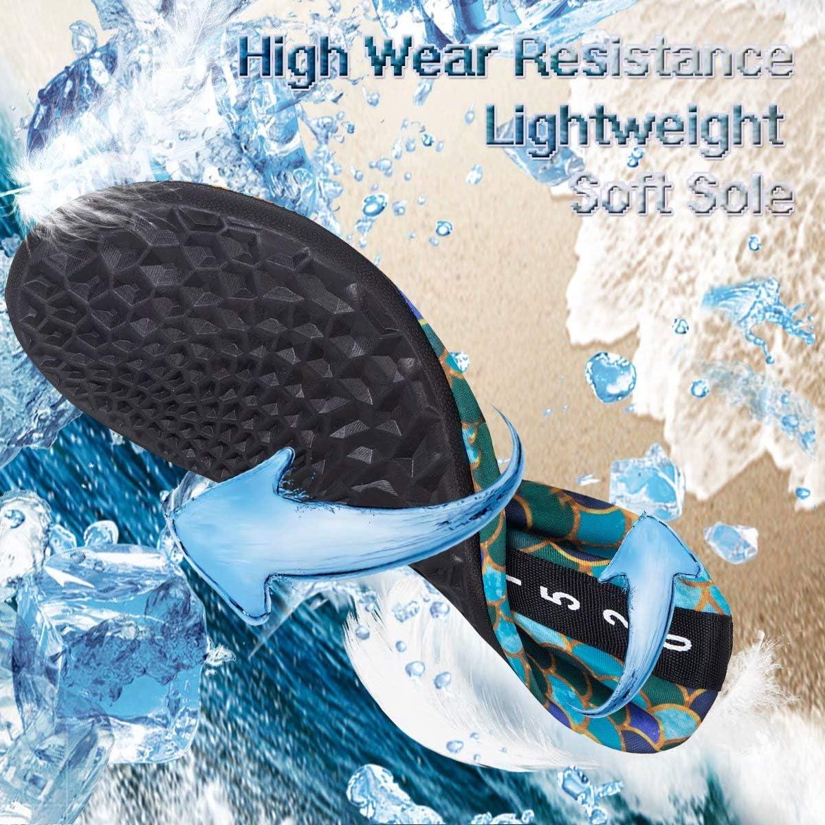 imageYALOX Water Shoes Womens Mens Outdoor Beach Swimming Aqua Socks QuickDry Barefoot Shoes Surfing Yoga Pool ExerciseFish Scale Black Green