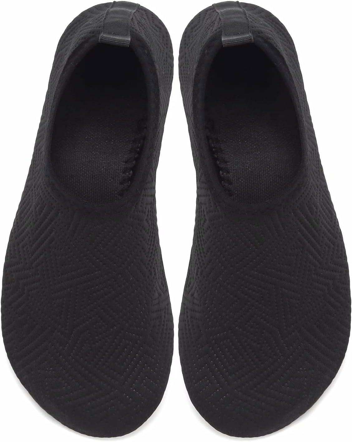 imageYALOX Water Shoes Womens Mens Outdoor Beach Swimming Aqua Socks QuickDry Barefoot Shoes Surfing Yoga Pool ExerciseGeometric Black