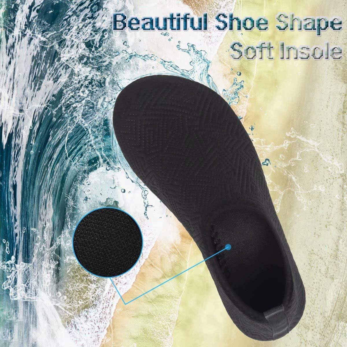imageYALOX Water Shoes Womens Mens Outdoor Beach Swimming Aqua Socks QuickDry Barefoot Shoes Surfing Yoga Pool ExerciseGeometric Black