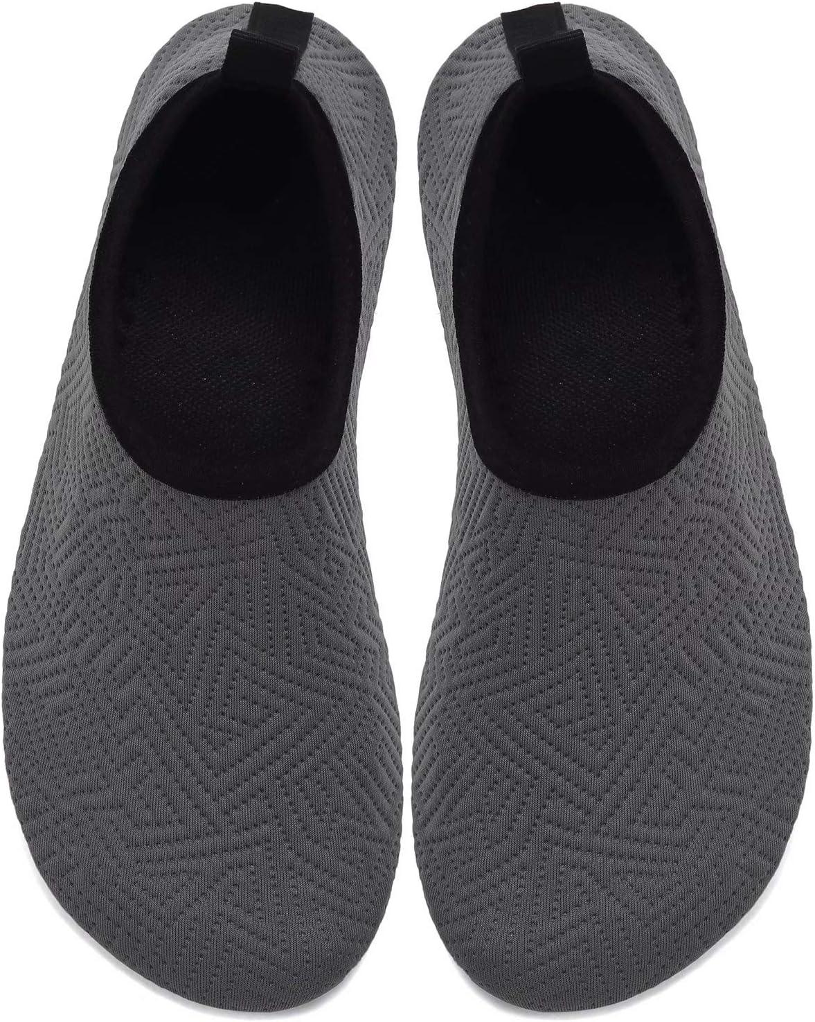 imageYALOX Water Shoes Womens Mens Outdoor Beach Swimming Aqua Socks QuickDry Barefoot Shoes Surfing Yoga Pool ExerciseGeometric Gray
