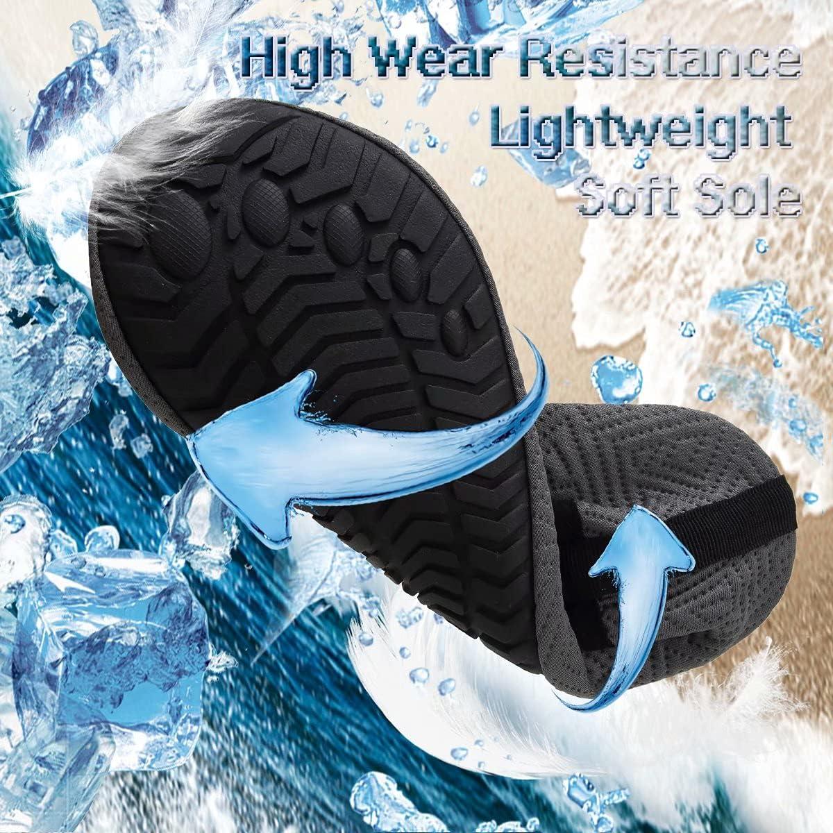 imageYALOX Water Shoes Womens Mens Outdoor Beach Swimming Aqua Socks QuickDry Barefoot Shoes Surfing Yoga Pool ExerciseGeometric Gray