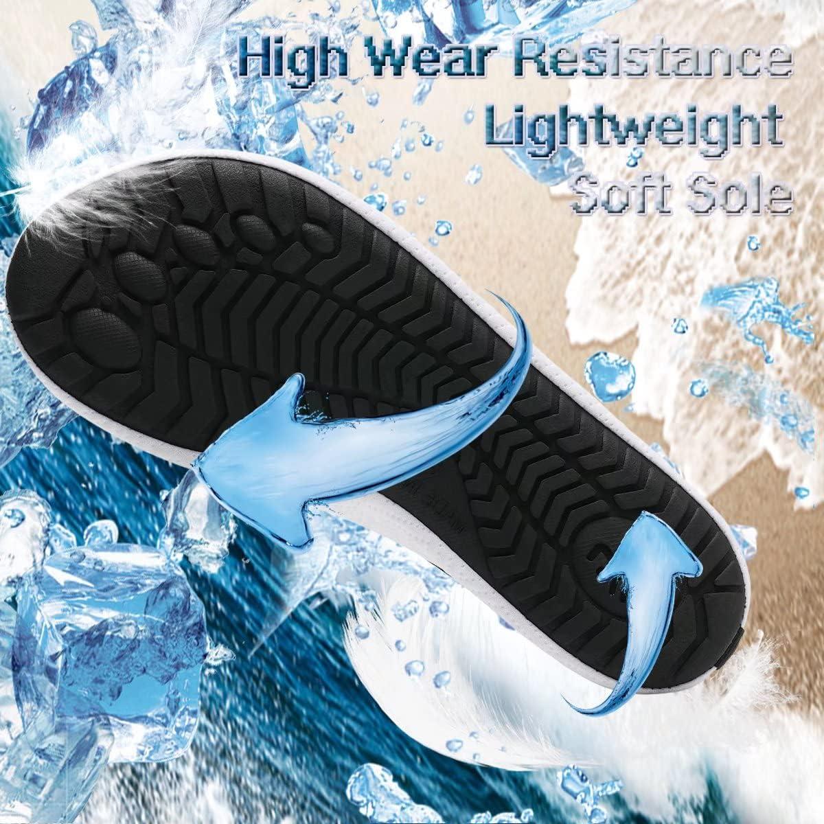 imageYALOX Water Shoes Womens Mens Outdoor Beach Swimming Aqua Socks QuickDry Barefoot Shoes Surfing Yoga Pool ExerciseGeometric White