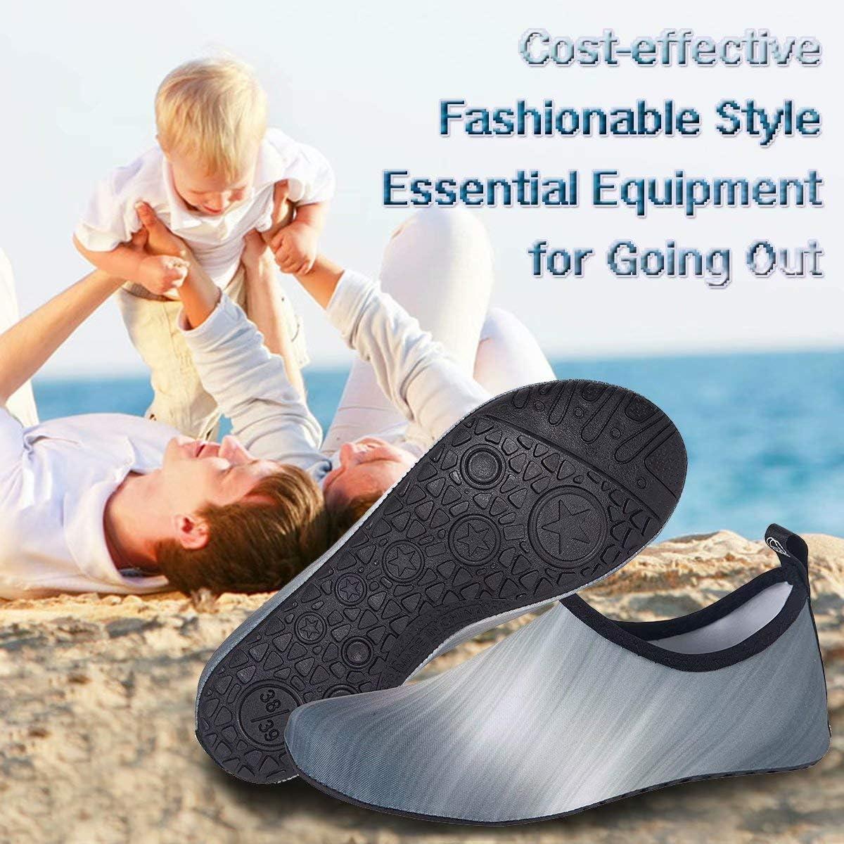 imageYALOX Water Shoes Womens Mens Outdoor Beach Swimming Aqua Socks QuickDry Barefoot Shoes Surfing Yoga Pool ExerciseGradient Grey