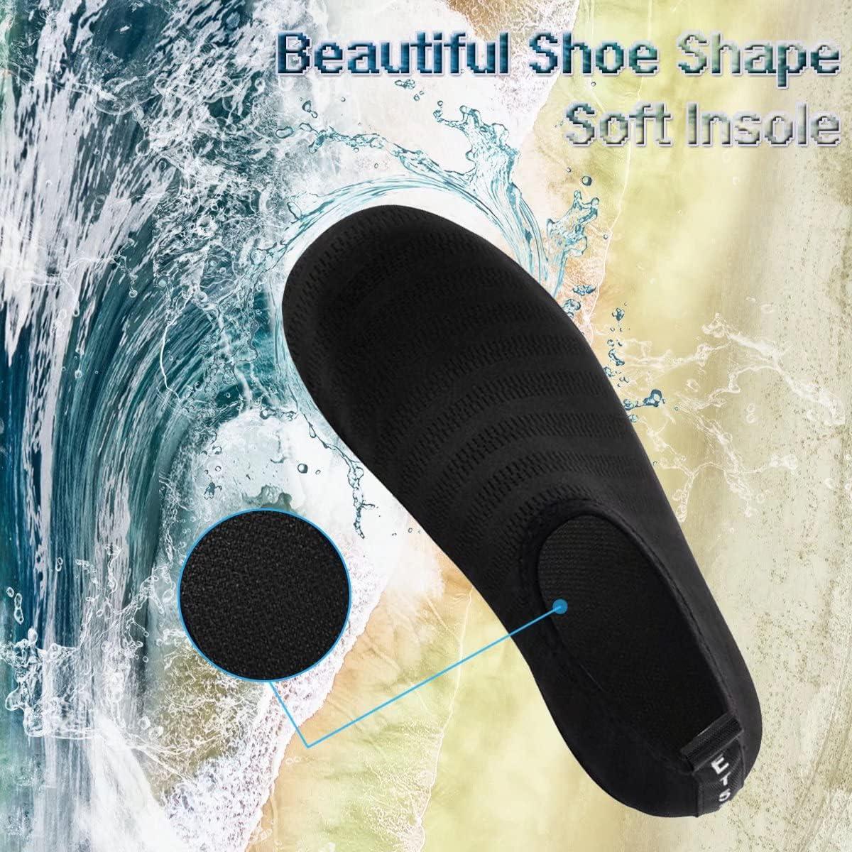imageYALOX Water Shoes Womens Mens Outdoor Beach Swimming Aqua Socks QuickDry Barefoot Shoes Surfing Yoga Pool ExerciseLxyblack