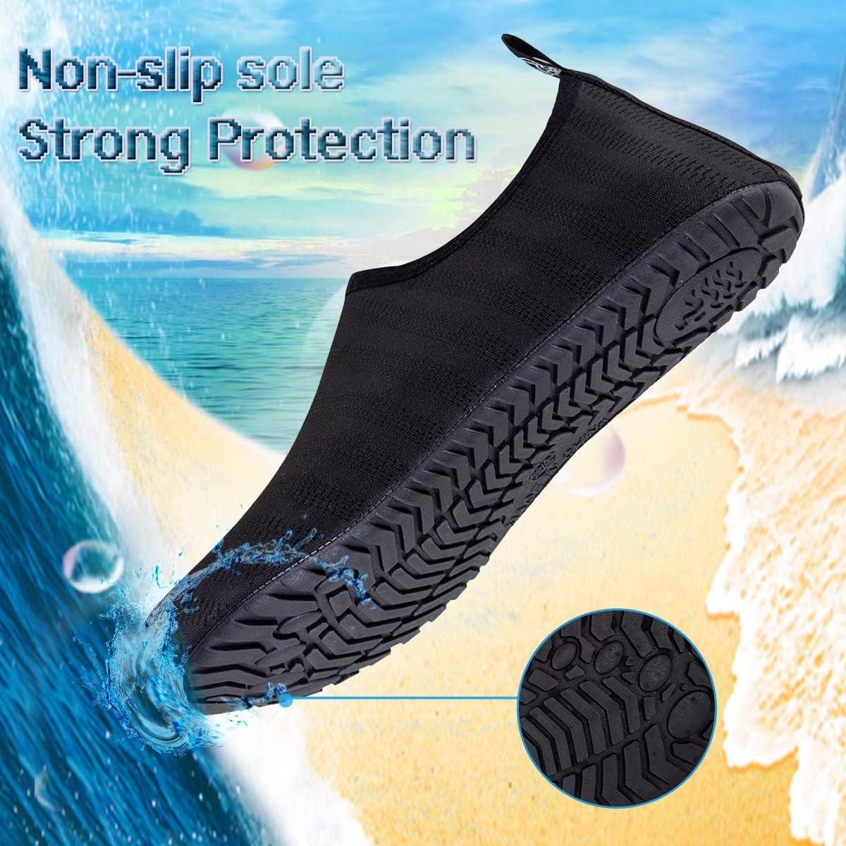 imageYALOX Water Shoes Womens Mens Outdoor Beach Swimming Aqua Socks QuickDry Barefoot Shoes Surfing Yoga Pool ExerciseLxyblack