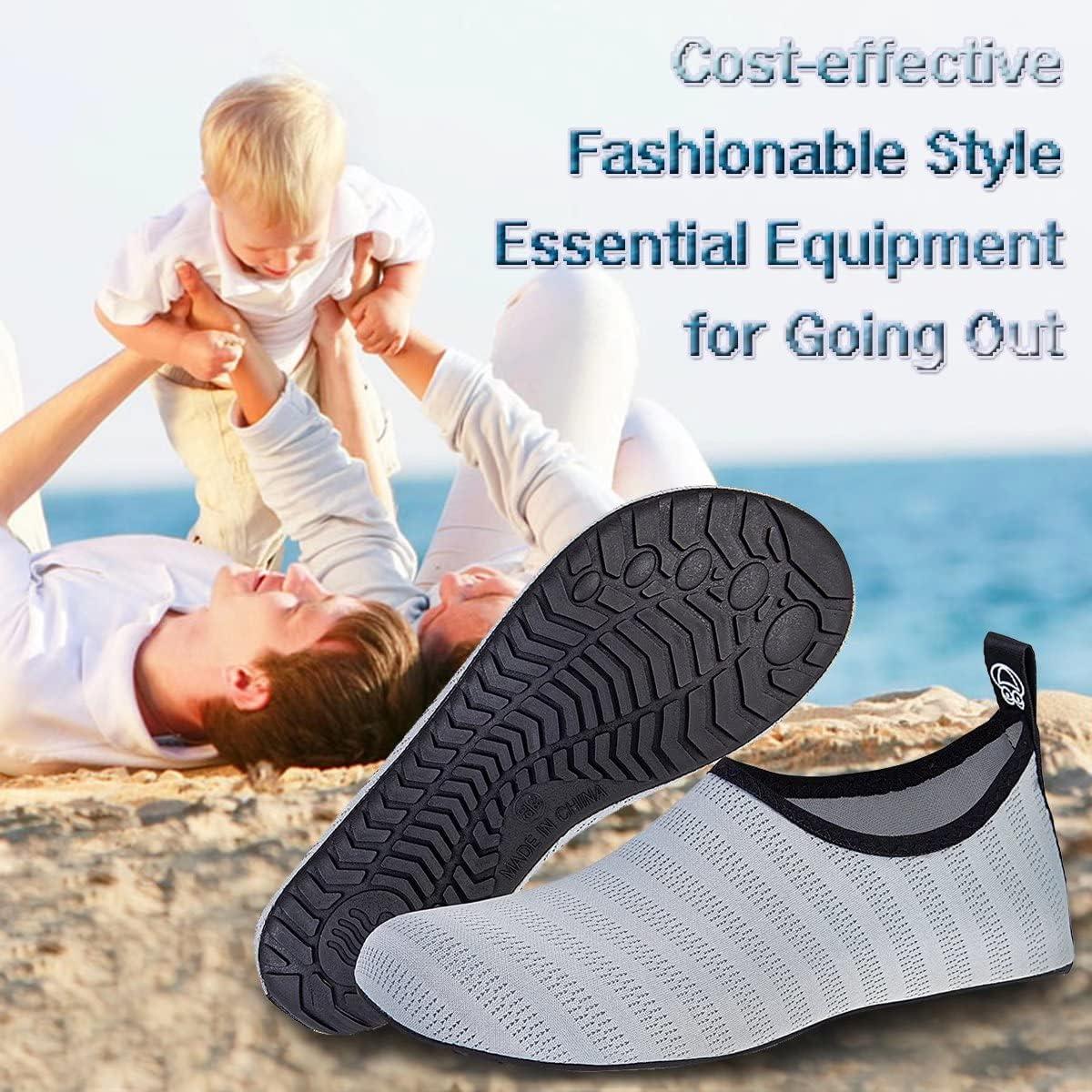 imageYALOX Water Shoes Womens Mens Outdoor Beach Swimming Aqua Socks QuickDry Barefoot Shoes Surfing Yoga Pool ExerciseLxygrey