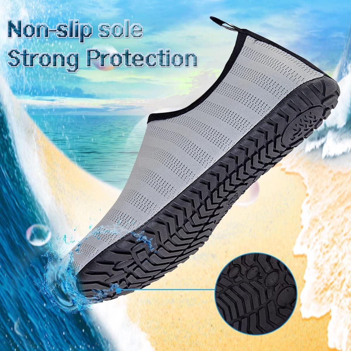 imageYALOX Water Shoes Womens Mens Outdoor Beach Swimming Aqua Socks QuickDry Barefoot Shoes Surfing Yoga Pool ExerciseLxygrey