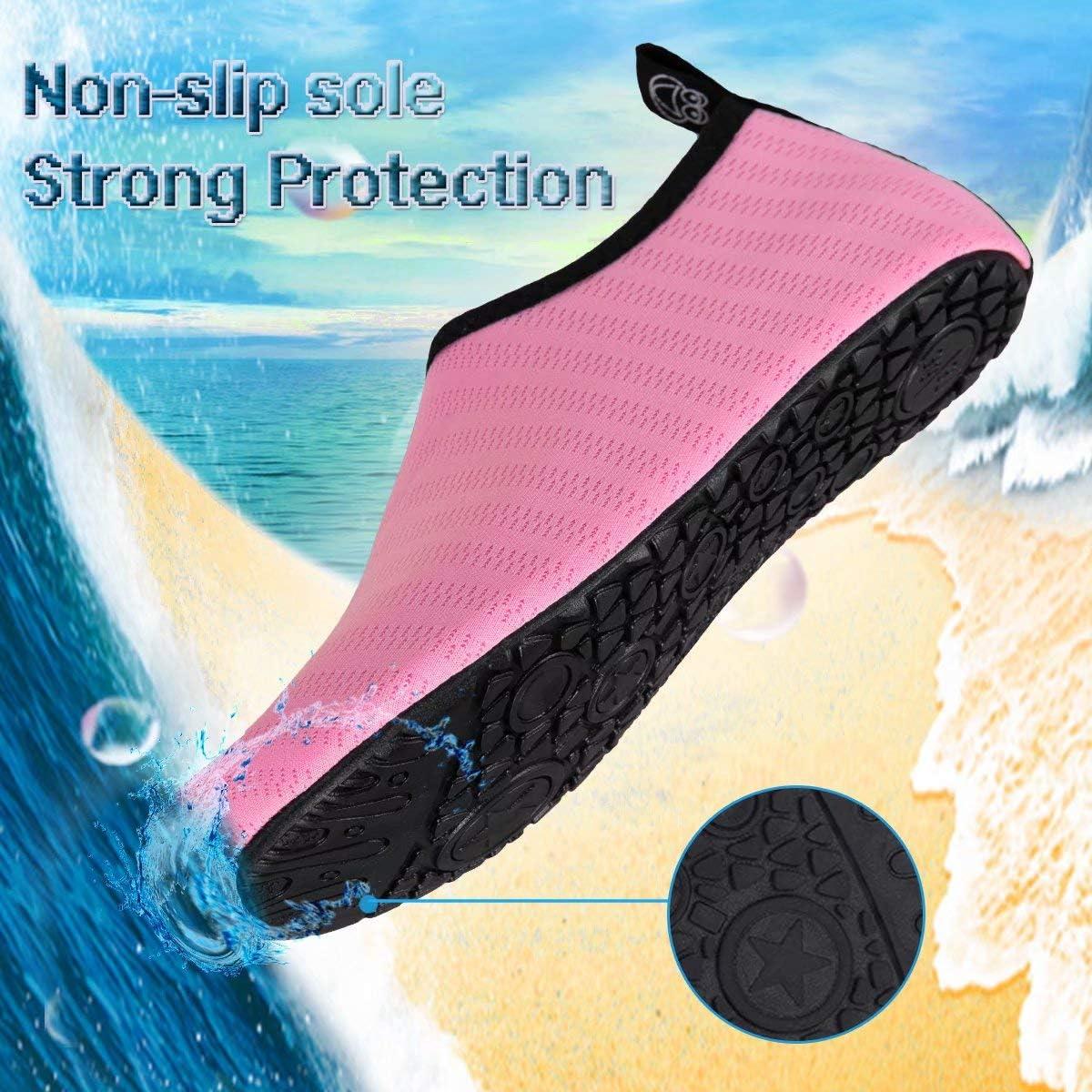 imageYALOX Water Shoes Womens Mens Outdoor Beach Swimming Aqua Socks QuickDry Barefoot Shoes Surfing Yoga Pool ExerciseLxypink