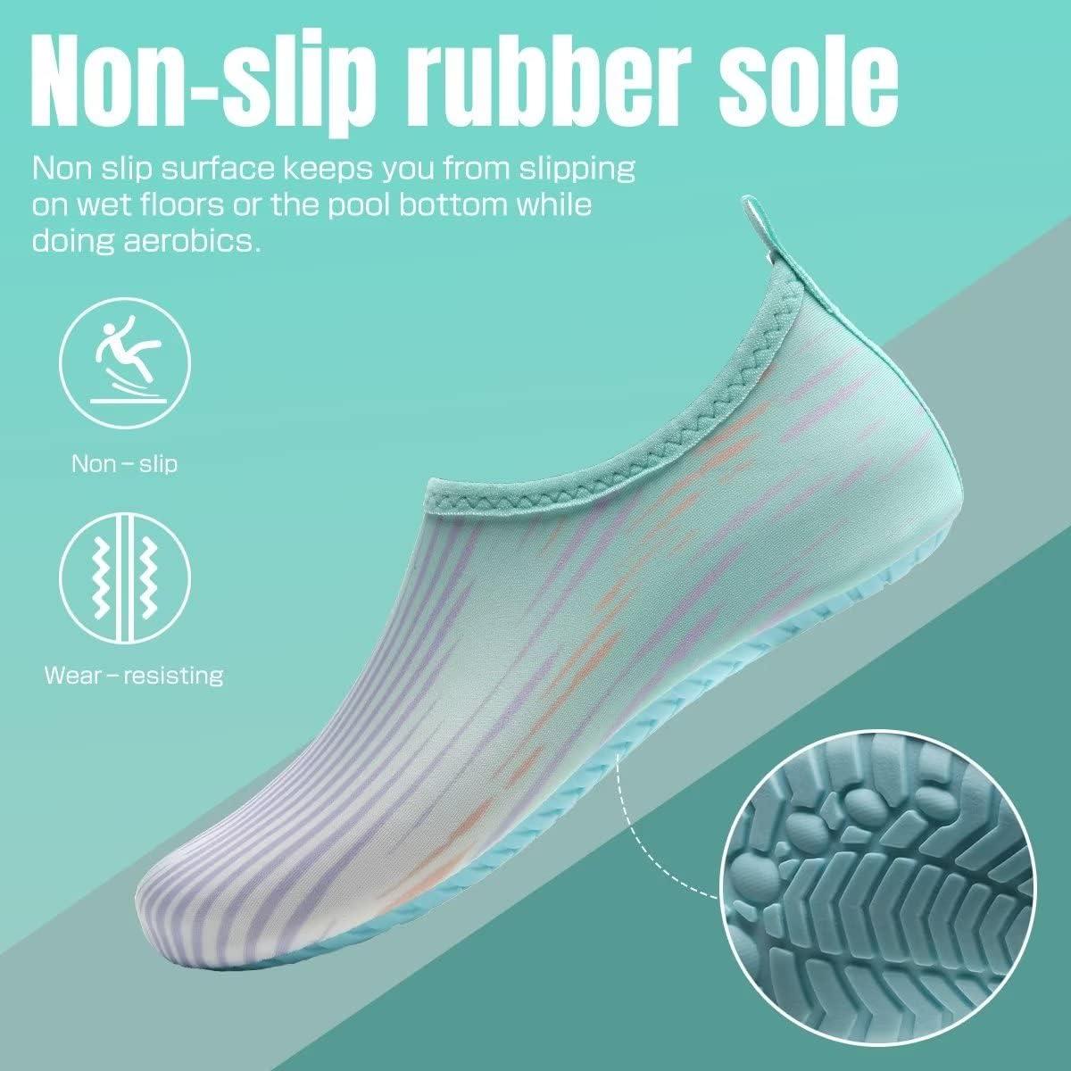 imageYALOX Water Shoes Womens Mens Outdoor Beach Swimming Aqua Socks QuickDry Barefoot Shoes Surfing Yoga Pool ExerciseNa3004whiteGreen