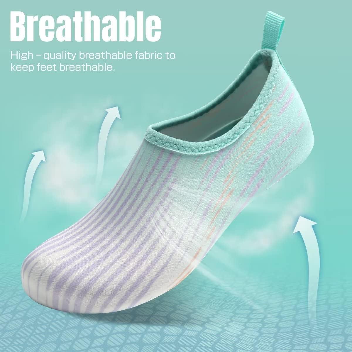 imageYALOX Water Shoes Womens Mens Outdoor Beach Swimming Aqua Socks QuickDry Barefoot Shoes Surfing Yoga Pool ExerciseNa3004whiteGreen