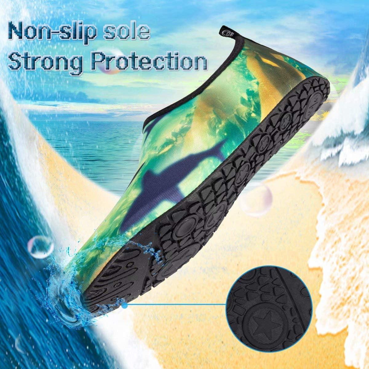 imageYALOX Water Shoes Womens Mens Outdoor Beach Swimming Aqua Socks QuickDry Barefoot Shoes Surfing Yoga Pool ExerciseSygreen