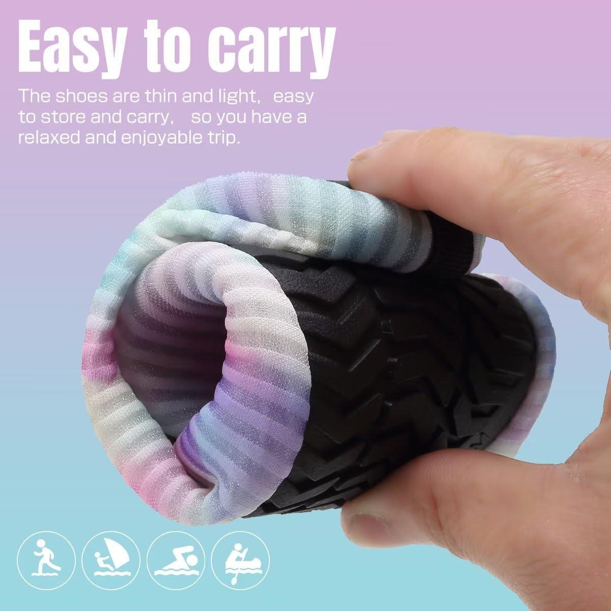 imageYALOX Water Shoes Womens Mens Outdoor Beach Swimming Aqua Socks QuickDry Barefoot Shoes Surfing Yoga Pool ExerciseTie Dyed Pink Purple