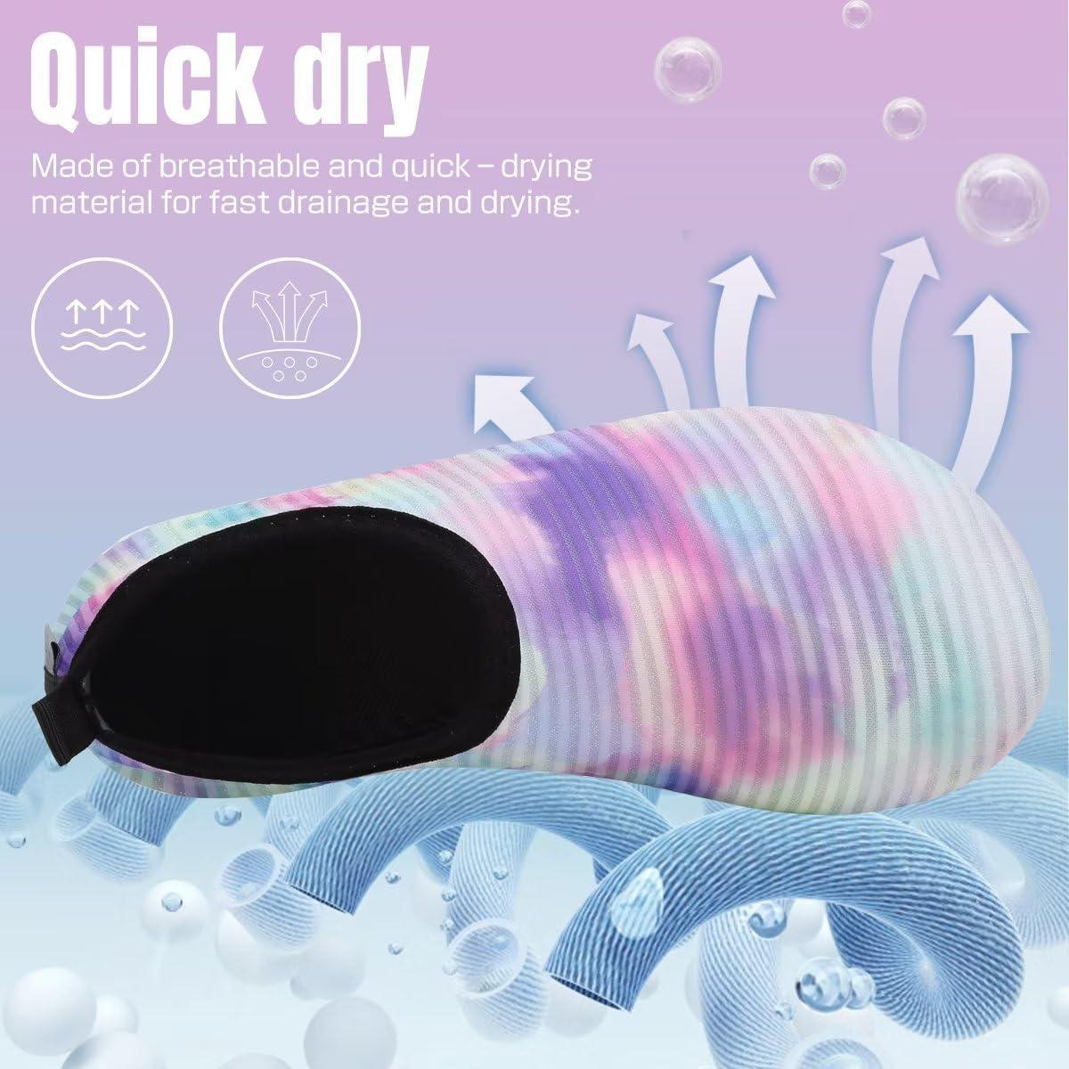 imageYALOX Water Shoes Womens Mens Outdoor Beach Swimming Aqua Socks QuickDry Barefoot Shoes Surfing Yoga Pool ExerciseTie Dyed Pink Purple