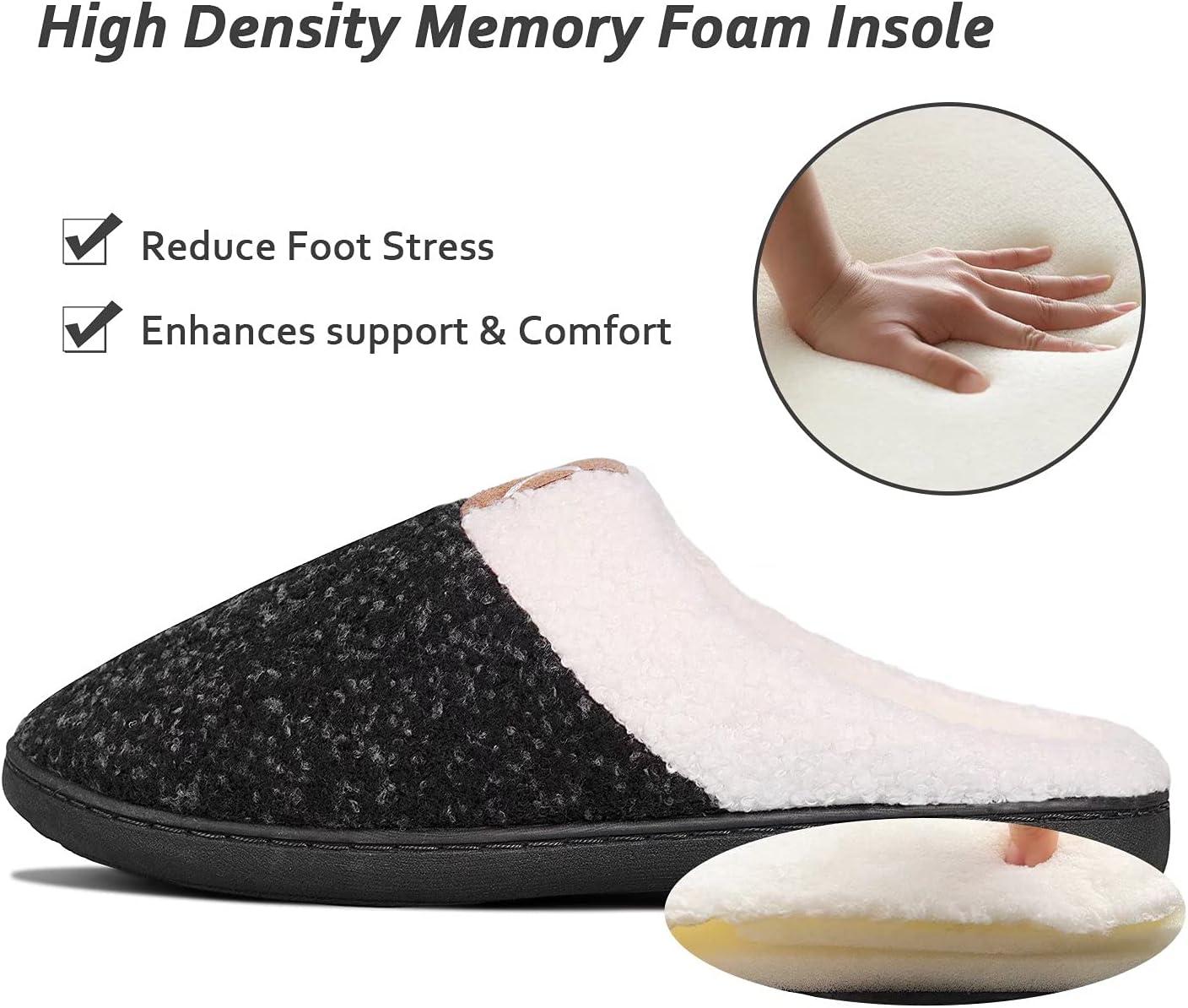 imageYALOX Womens Slippers Mens Warm Slippers Home Shoes Comfortable Memory Foam AntiSlip House Cotton Shoes Indoor amp OutdoorWomens Slippersblack