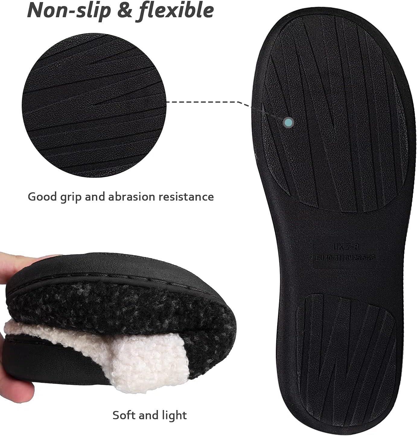 imageYALOX Womens Slippers Mens Warm Slippers Home Shoes Comfortable Memory Foam AntiSlip House Cotton Shoes Indoor amp OutdoorWomens Slippersblack