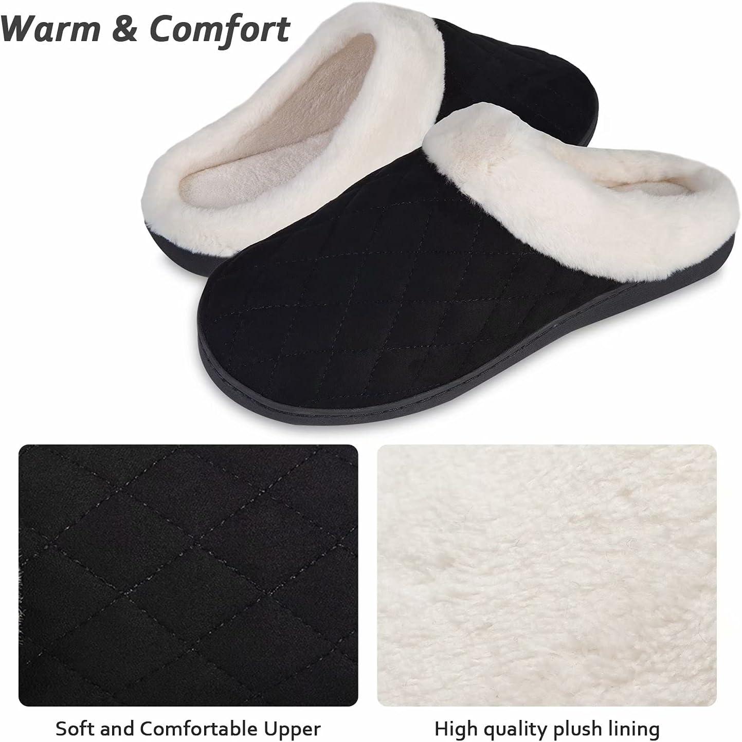 imageYALOX Womens Slippers Mens Warm Slippers Home Shoes Comfortable Memory Foam AntiSlip House Cotton Shoes Indoor amp OutdoorWomens Slippersfgback