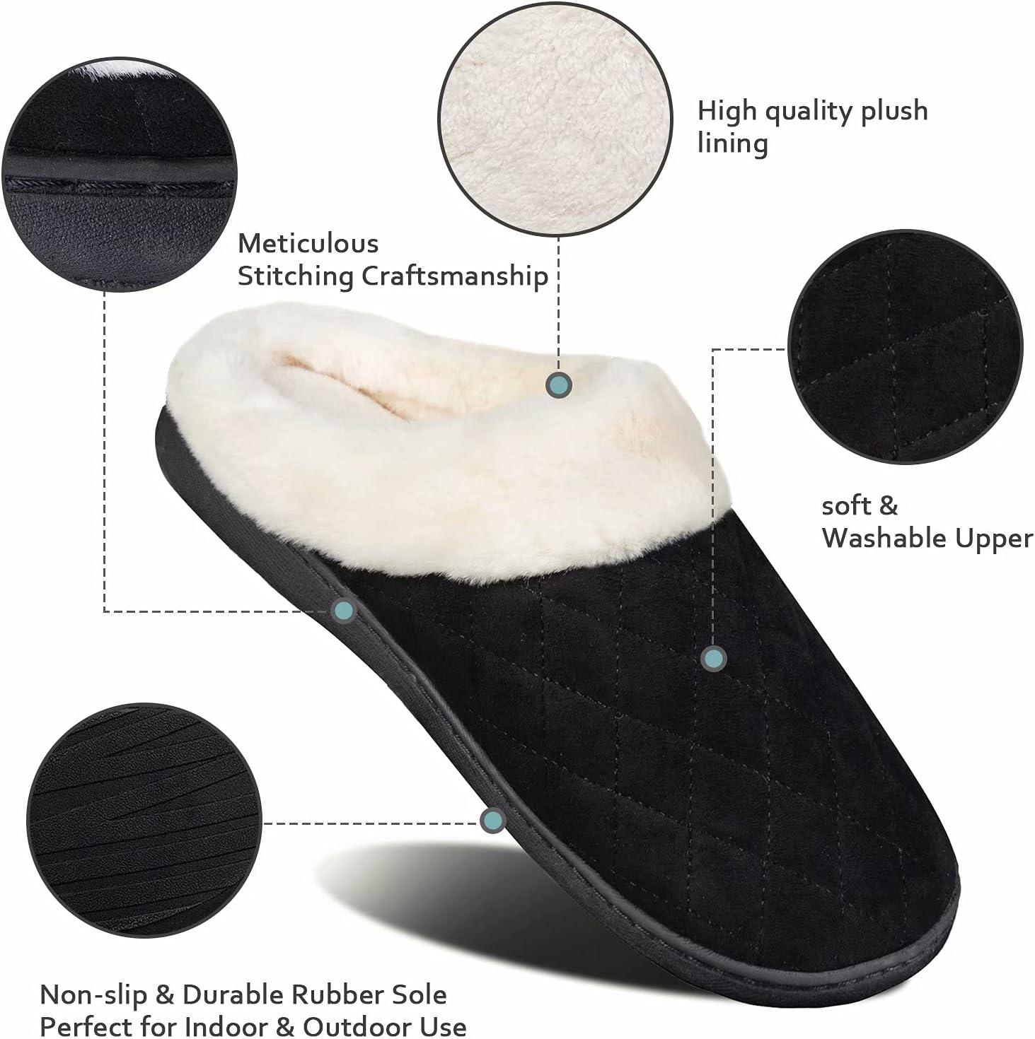 imageYALOX Womens Slippers Mens Warm Slippers Home Shoes Comfortable Memory Foam AntiSlip House Cotton Shoes Indoor amp OutdoorWomens Slippersfgback