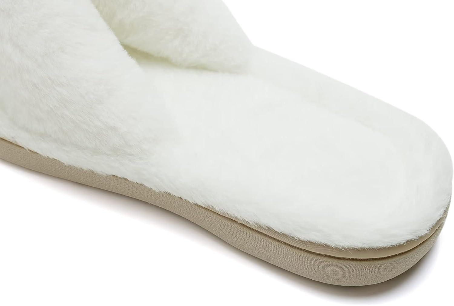 imageYALOX WomensSlippers Warm MemoryFoam Soft Plush OpenToe Thong FlipFlopsSlippers AntiSlip IndoorOutdoor BedroomHomeHouseShoes