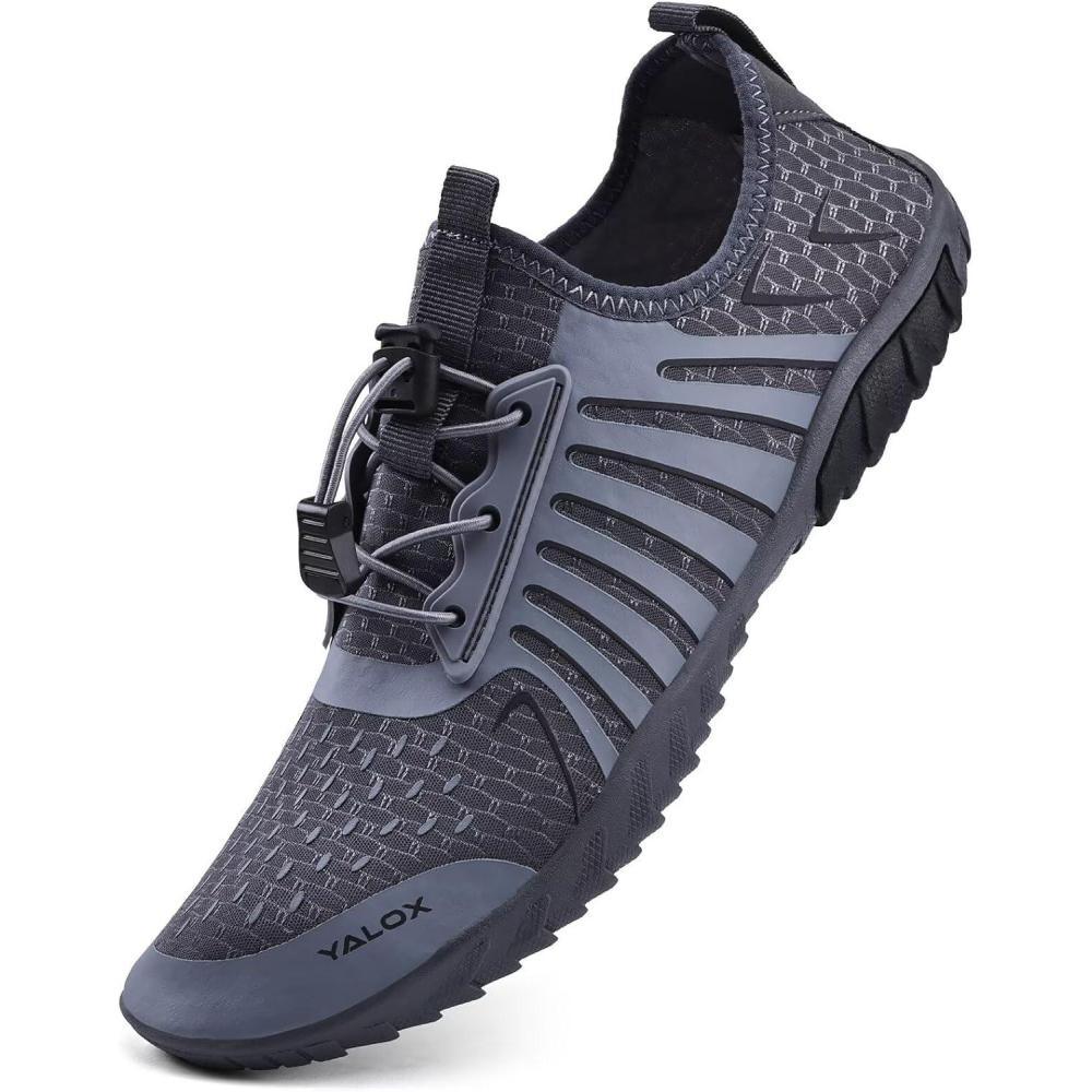 imageYALOX Water Shoes Mens Womens Swim Shoes Outdoor Beach Barefoot QuickDry Aqua Pool Socks Swimming Yoga Surfing Exercise148Dark Gray