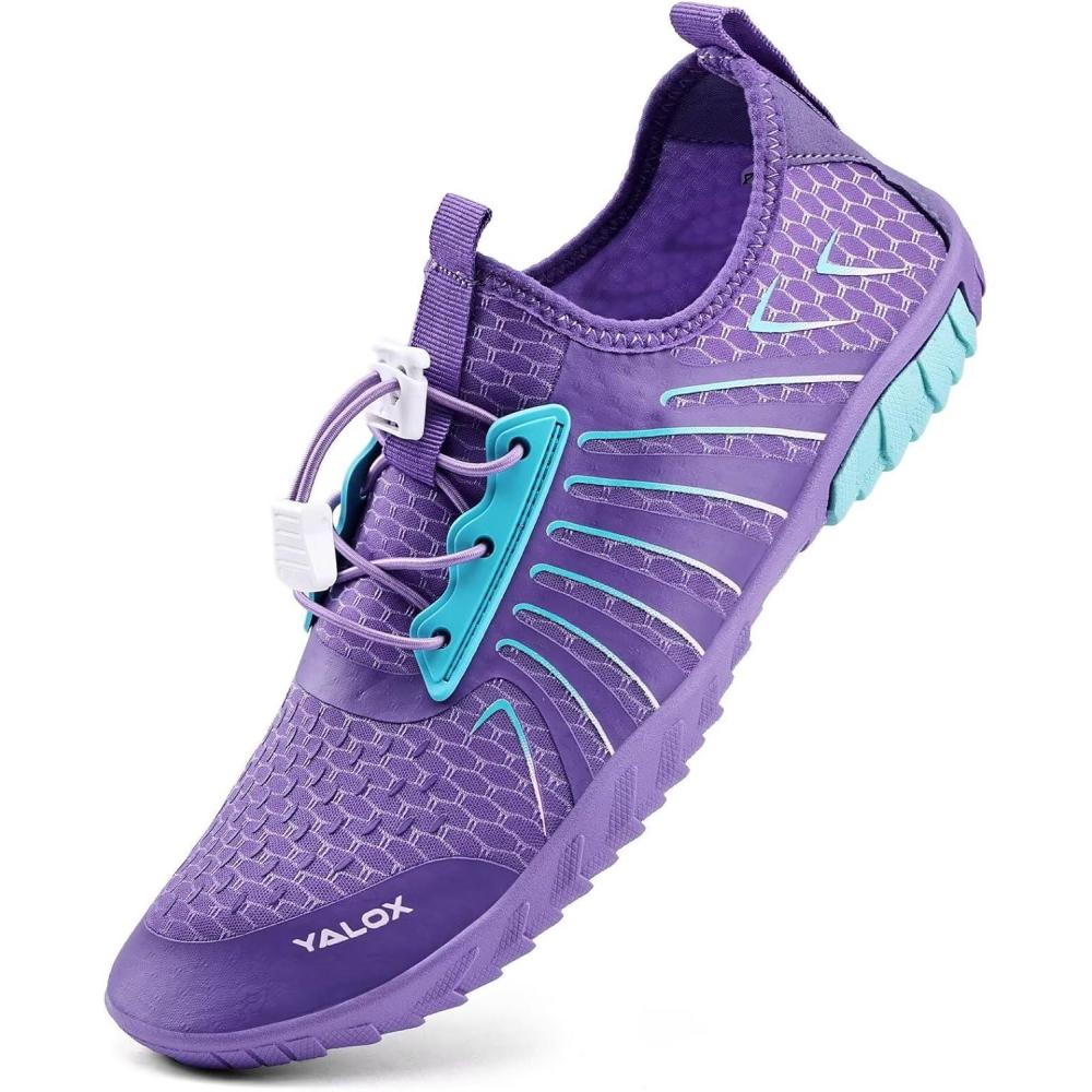 imageYALOX Water Shoes Mens Womens Swim Shoes Outdoor Beach Barefoot QuickDry Aqua Pool Socks Swimming Yoga Surfing Exercise148Purple