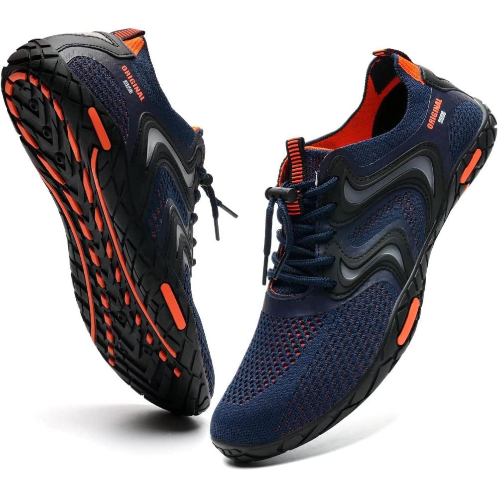 imageYALOX Water Shoes Mens Womens Swim Shoes Outdoor Beach Barefoot QuickDry Aqua Pool Socks Swimming Yoga Surfing ExerciseA021dark BlueOrange